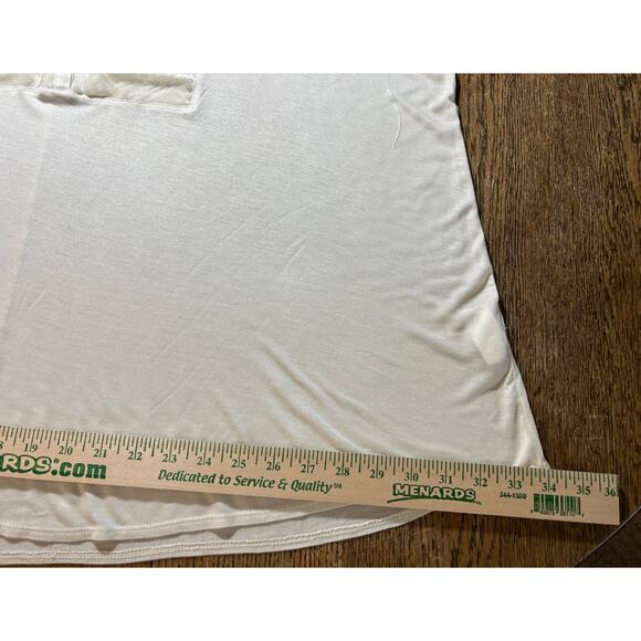 Lucky Brand Cream Velvet Bib Henley Top Geometric Holiday Elegant Sz 3X - Picture 8 of 11